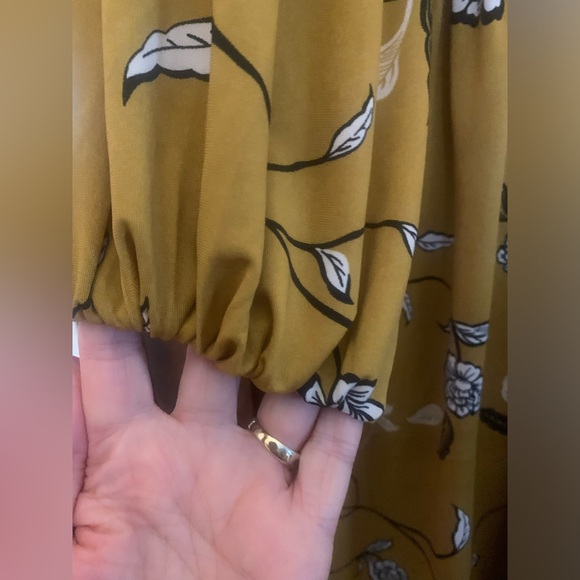 Eloquii Elements Floral Mustard Yellow Faux Wrap Dress Size 18/20 NWOT So pretty - Picture 6 of 10